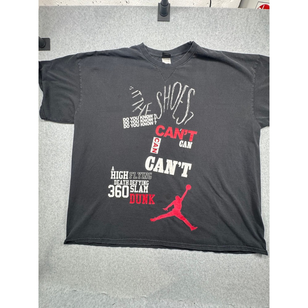 Jordan Brand Mens 3XL Its The Shoes 360 Slam Dunk Graphic T-Shirt Black